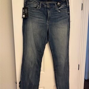 Silver Jeans Women's Dark Blue Straight Leg Jeans
